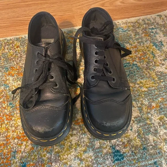 Vintage Dr Marten 8651 Leather platforms. mens size 9/9.5 Dr Martens Brown Platform Shoe, Made in England, Size UK9  main image 2